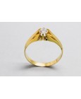 18Kt Men's Yellow Gold Solitaire Ring with Cubic Zirconia