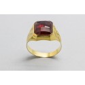 18Kt Yellow Gold Men's Ring with a Ruby Centre