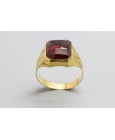 18Kt Yellow Gold Men's Ring with a Ruby Centre