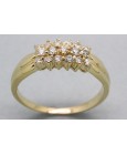 18Kt Yellow Gold Ring with Diamonds in a Pavé Setting