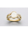 14Kt Yellow Gold Ring with an Opal Centre Stone and Diamonds