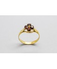 18Kt Yellow Gold Ring Decorated with Garnet Gemstones