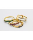 18Kt Yellow Gold Diamond, Sapphire, Ruby and Emerald Ring