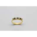 Anillo en Oro de 18 Quilates con Zafiros Azules y Circonitas