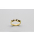 18Kt Yellow Gold Ring with Blue Sapphires & Cubic Zirconia
