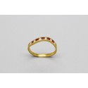 18Kt Gold Ring Decorated with Rubies and Cubic Zirconia