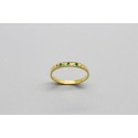 9Kt Yellow Gold Ring with Emeralds and Cubic Zirconia