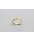 9Kt Yellow Gold Ring with Emeralds and Cubic Zirconia