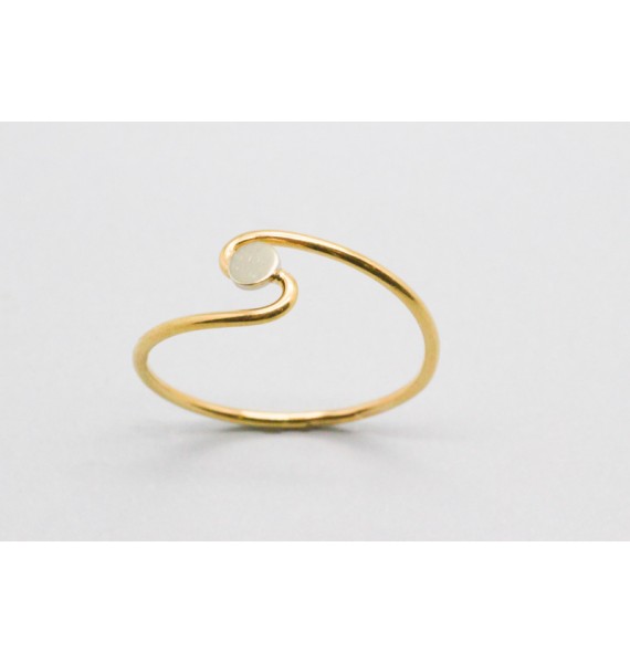 18Kt Yellow Gold Thread Ring with a Circle Centre
