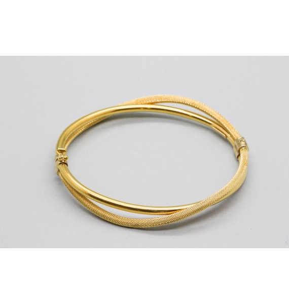 Brazalete Rígido Doble en Oro Amarillo de 18 Quilates