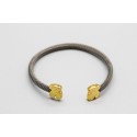 18Kt Yellow Gold & Steel "Teddy Bear" Bangle