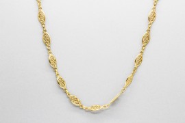 18Kt Yellow Gold Rolo Link Necklace Measuring 45cm