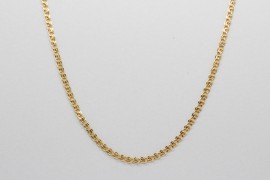 18Kt Yellow Gold Necklace with Heart Shaped Links, 45cm