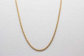 18Kt Yellow Gold Rope Chain Measuring 40cm