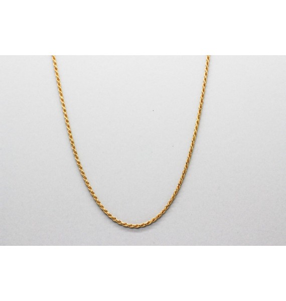 18Kt Yellow Gold Rope Chain Measuring 40cm