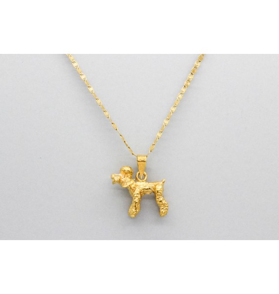 18Kt Yellow Gold Poodle Pendant and Charm