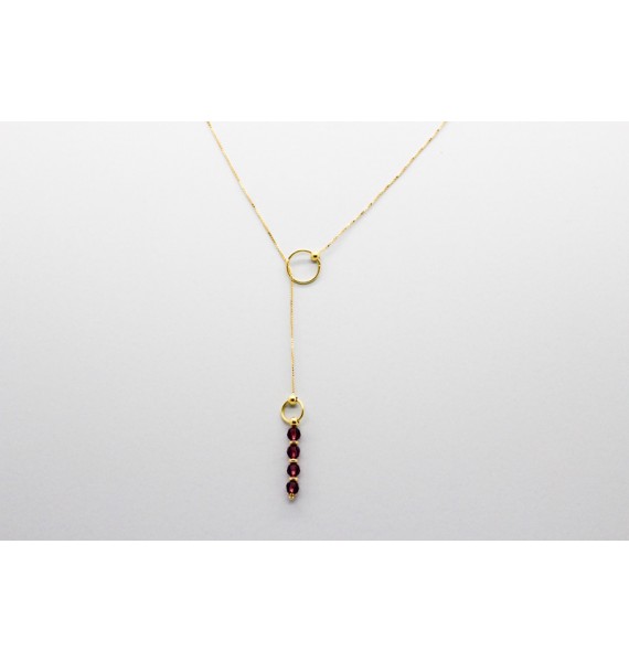 18Kt Yellow Gold Necklace with an Amethyst Pendant