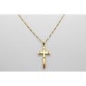 18Kt Yellow Gold Cross Pendant with Gold Details