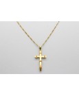 18Kt Yellow Gold Cross Pendant with Gold Details