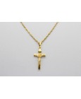 18Kt Yellow Gold Cross Pendant with Jesus Christ