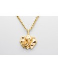 18Kt Gold Elephant Head Pendant Decorated with Rubies