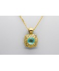 18Kt Yellow Gold Pendant with Aquamarine, Amethyst & Citrine