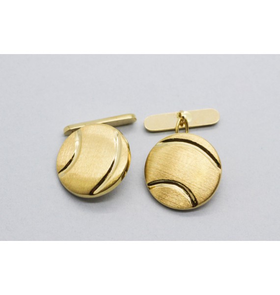 18Kt Yellow Gold Cufflinks with a Matte Finish