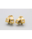 18Kt Gold Earrings Decorated with Cubic Zirconia Gemstones