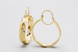 18Kt Yellow Gold Hoop Earrings with a Matte Finish