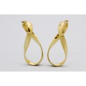 18Kt Yellow Gold Hoop Earrings with a Twist Design