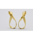 18Kt Yellow Gold Hoop Earrings with a Twist Design