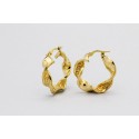 18Kt Yellow Gold Hoop Earrings with a Twist Design