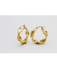 18Kt Yellow Gold Hoop Earrings with a Twist Design