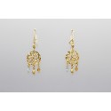 18Kt Yellow Gold Dreamcatcher Earrings with Gemstones