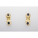 18Kt Yellow Gold Earrings with Sapphires & Cubic Zirconia