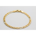 Men's 18Kt Yellow Gold Bracelet with a Figaro Design - 20cm