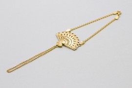 Pulsera Dedo Abanico en Oro de 18 Quilates y Amatistas