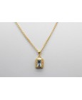 18Kt Gold Set with Aquamarine & Cubic Zirconia Gemstones