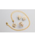 Juego de Joyas en Oro de 18 Quilates Decorado con Circonitas