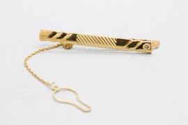 18Kt Yellow Gold Men's Tiepin with a Cubic Zirconia Gemstone