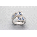 18kt White Gold Aquamarine & Zirconia Ring