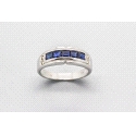 Anillo Oro de 18 Quilates con Diamantes y Zafiros