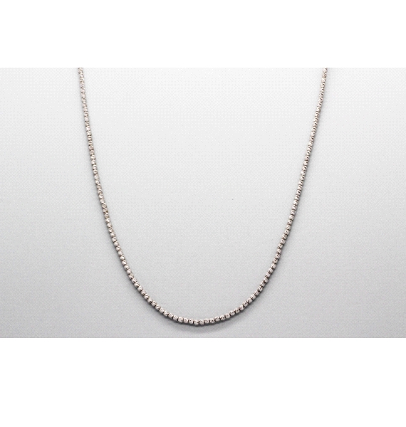18kt White Gold Ball Link Chain - 45cm