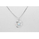18kt White Gold & Turquoise Flower Pendant