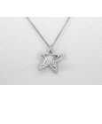 18kt Whte Gold C. Zirconia Star Charm