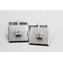 18Kt White Gold Diamond Cuff Links