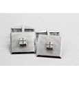 18kt White Gold Diamond Cuff Links
