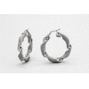 18Kt White Gold Twist Hoop Earrings