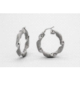 18kt White Gold Twist Hoop Earrings