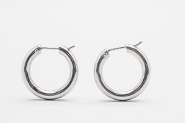 18Kt White Gold Hoop Earrings